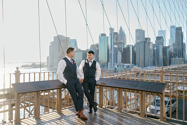 Smart couple with a City background